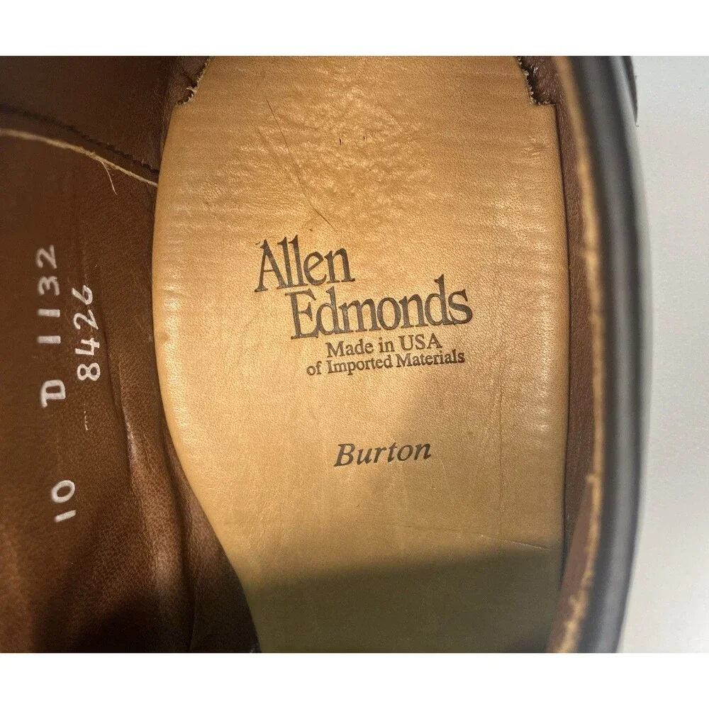 Allen Edmonds Burton Men’s Oxford Dress Shoes Brown Leather Sz 10 D EUC